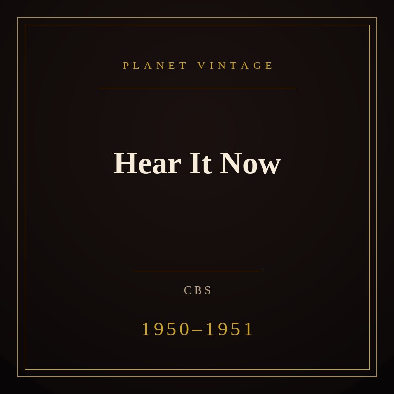 Hear It Now cover art